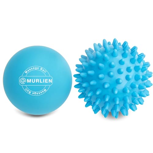 Massage Ball Set, Spiky Ball & Lacrosse Ball for Body Massage, Muscle Relief, Deep Tissue, Myofascial Release, Massager for Neck, Shoulder, Back, Foot or Muscle Tension (Blue) - color: Blue