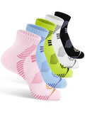 Trusiel Ankle Compression Socks for Women Running Moisture Wicking 5 Pairs - color: Light Pink, size: 9.5-12