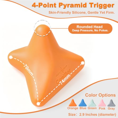 Manual Trigger Point Massager Ball–Deep Tissue Massage Tool - color: Vibrant Orange