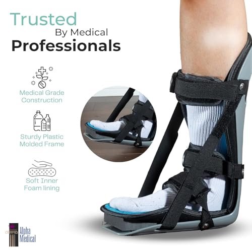 Plantar Fasciitis Adjustable Night Splint. Sleeping boot for foot stretching. P.F. Night Splint with wedge for dorsiflexion. Achilles tendonitis, Heel and Bone Spur, Tendon and Calf Stretching, Arch Pain Treatment. Fits Left & Right Foot. L4398 (Medium) -