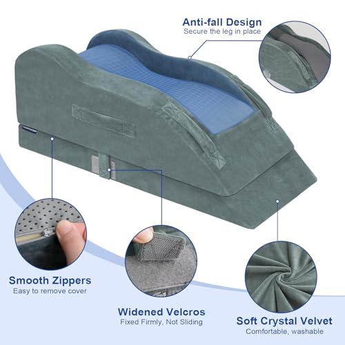 KingPavonini Adjustable Leg Elevating Pillow and Ankle Foot Ice Pack Wrap