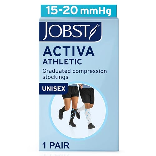 JOBST ACTIVA Athletic 15-20 mmHg Compression Socks Knee High, Closed Toe - color: White, size: Medium