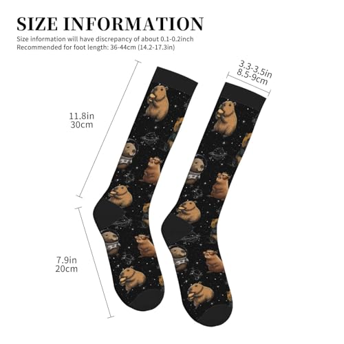Compression Socks Knee High Circulation Support Socks For Women Men Athletic Running Work Hiking Cycling Travel - color: Capybaras