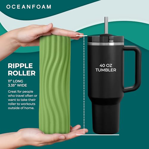 Oceanfoam Ripple Roller Small Foam Roller for Physical Therapy, Algae Green - color: Algae Green