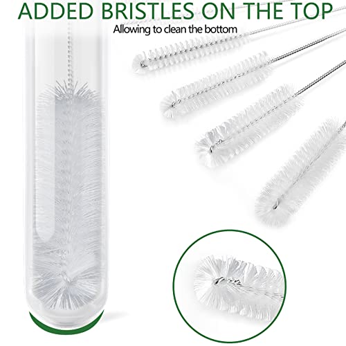 CiaraQ Bottle Cleaning Brushes, 9.8 Inch Nylon Tube Brush Set - color: White, size: 9.8 Inch (10pcs)
