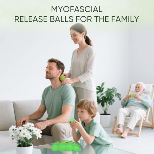 Firm Massage Lacrosse Ball Set, 4 Sizes for Myofascial Release - color: 4 Firm Green