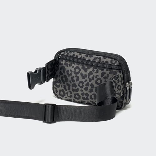 Pander Nylon Fanny Pack Belt Bag for Women with 5 Zipper Pockets - color: Grey Leopard