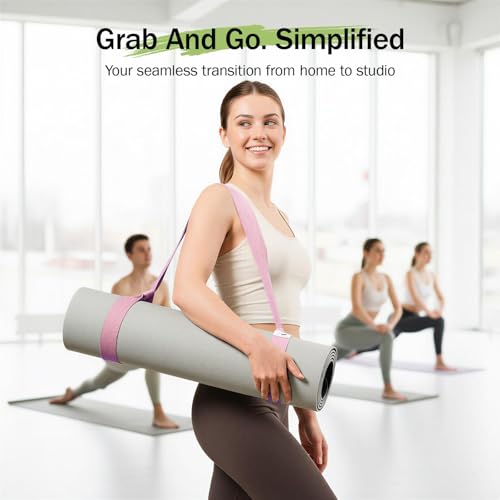 Slim Panda Yoga Mat Strap, Adjustable Soft Cotton Carrier - color: Milky White, size: 72 inches