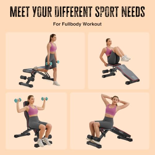 Multi-Function Compact Weight Bench Set Home Gym - color: Black
