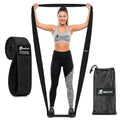 Premium 76" Extra Long Resistance Band for Working Out, 3" Wide Non-Slip Fabric Exercise Band for Stretching, Yoga, Strength Training & Physical Therapy - color: Black