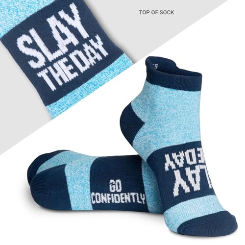 Gone For a Run Motivational Ankle Running Socks - Affirmation Runners Gifts - color: Slay the Day