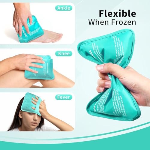 Gel Ice Pack for Injuries Reusable Soft Freezer Ice Bag with Strap- 1 Pack - color: Mint Green-1 Pack
