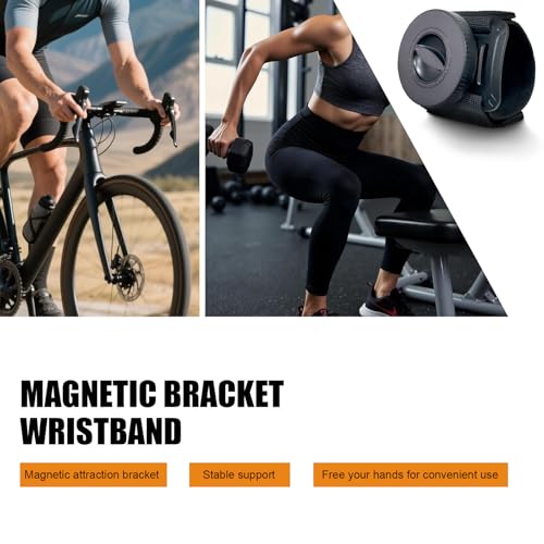 Wristband Phone Holder, Solid Support Hands-Free Phone Mount for Running Cycling Sport, Adjustable Elastic Strap Navigation Holder, Quick Pickup Placement Anti-Drop Design Accessory (Black)