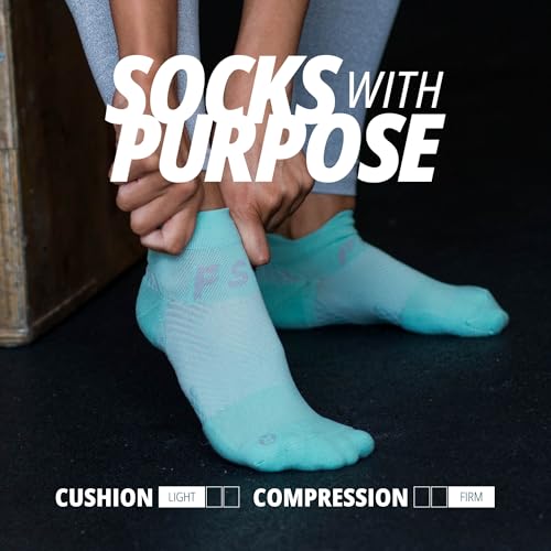 OS1st FS4 Plantar Fasciitis No Show Compression Socks - color: Black, size: Large