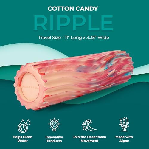 Oceanfoam Ripple Small Foam Roller for Physical Therapy (Cotton Candy) - color: Cotton Candy