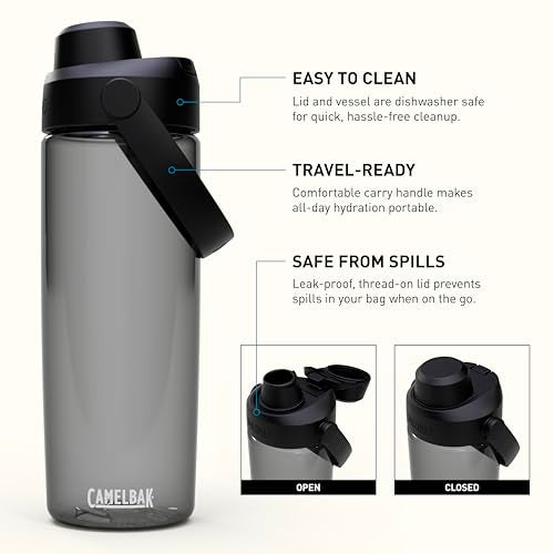 CamelBak Thrive Chug Water Bottle, High Flow Lid Design for Quick Everyday Hydration and Active Use, 20oz, Charcoal - color: Charcoal, size: 20 Ounces