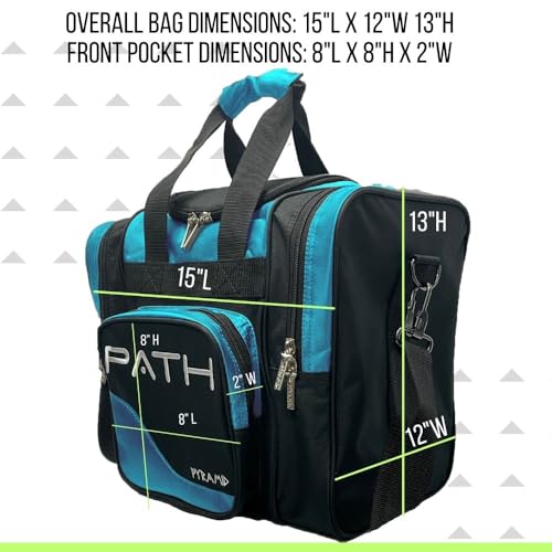 Pyramid Path Pro Deluxe Single Bowling Ball Tote - Holds One Ball, One Pair Shoes Up to Mens 15 - color: Island Blue