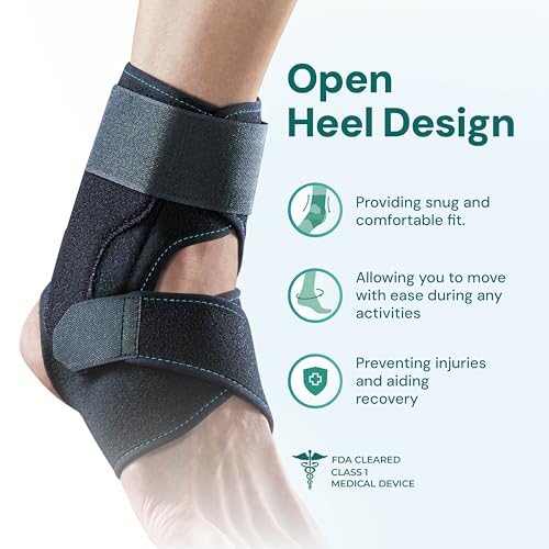 OPPO RA300 Adjustable Ankle Stabilizer Brace with X-Straps, Black, Pack of 1