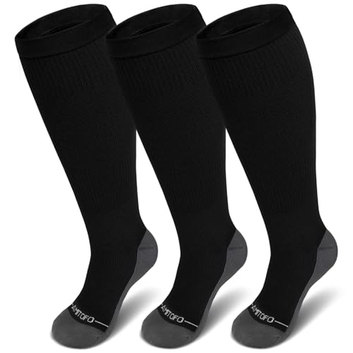 CaiDieNu Plus Size Compression Socks: Wide Calf Compression Socks for Women and Men Knee High Pregnant Nurses Running Travel