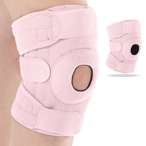 Foilswirl 1 Pcs Kids Knee Brace with Side Stabilizers,Pink - color: Pink