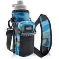 Arca Gear 40 oz Hydro Carrier - Insulated Water Bottle Sling w/Carry Handle, Shoulder Strap, Wallet and Two Pouches - The Perfect Flask Accessory (Aqua Camo) - color: Aqua Camo