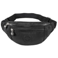 Large Crossbody Fanny Pack with 3-Zipper Pockets,Gifts for Enjoy Sports Festival Workout Traveling Running Casual Hands-Free Wallets Waist Pack Phone Bag Fits All Phones (Black) - color: Black