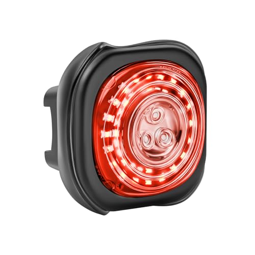 Luvan Smart Bike Light with Remote Controller - Sync Front & Rear LED Light Set, 5 Night & Daytime Mode | Turn Signals | Brake Lights, Rechargeable Bicycle Light for Night Riding, Dog, Running,Scooter - color: 1pcs Light