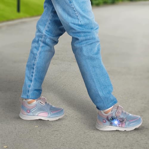 Disney Lilo & Stitch Shoes LED Light Up Sneaker Girls Toddler-Little Kids - color: Pink/Blue, size: 10 Toddler