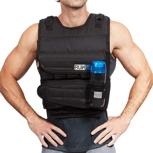 RUNmax 20LBS - 150LBS Adjustable Weighted Vest Wtih Shoulder Pads Option for Men and Women - size: 120 lbs WITHOUT SHOULDER PADS