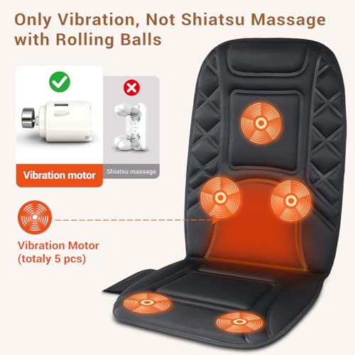 CARSHION Back Massager with Heat,Heated Seat Cover Cushion - color: Black