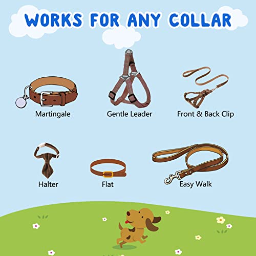YUEPET Dog Safety Collar Clips 5 Pack Adjustable Prong Collar Backup Clip Reflective Double Ended Backup Clasp Leash Connector for Dog Harness to Collar Safety Clip - color: Grey+Blue+Red+Purple+Black