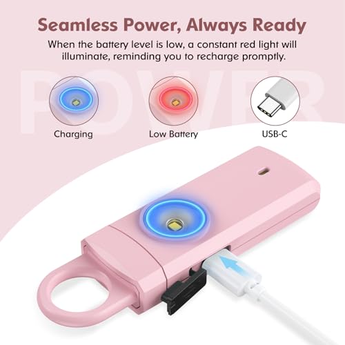 Rechargeable Personal Alarm for Women - Christmas Birthday Gifts for Women, Daughter, College Student, Teen Girl, Elders, Kids, Siren Alarm, Safety Keychain, USB Charging, Aqua - color: Aqua