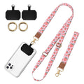 Cell Phone Lanyard Adjustable Crossbody Strap, Cute Phone Neck Wristlet Wrist Strap Patch for Keys Case Accessories - color: Pink Red Strawberry