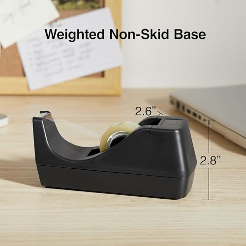 Staples Desktop Tape Dispenser, Black, Everyday Tape Holder - style: 1 Pack