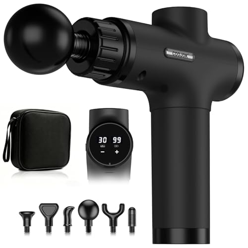 Massage Gun, Deep Tissue Percussion Massager 30 Speeds for Pain Relief - color: Black