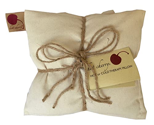 Triple Square Natural Denim Cherry Pit-Stone Pillow, Microwavable Hot/Cold Compress, Sustainable Heating Pad, Moist Heat, Muscle Joint Pain Relief - color: Unbleached, Bull Denim, Natural
