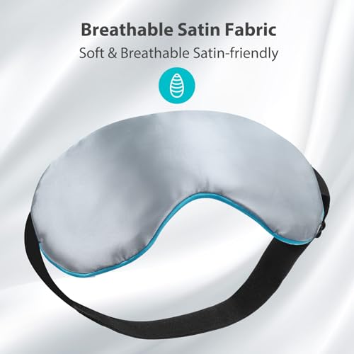Ezona Heated Eye Mask, Warm Eye Compress Mask for Dry Eyes, Blue - color: Blue