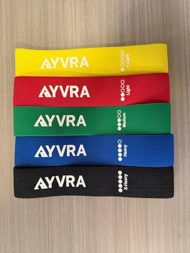 Fabric Resistance Bands for Women – Set of 5 Non-Slip Booty Bands for Glutes, Legs & Hips – Extra-Light to Extra-Heavy + Carry Bag & Private Training Hub Access