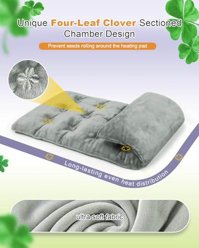 COMOIL Microwave Heating Pad 6 * 16'' Hot Pad for Neck, Shoulder, Period Cramps& Back Portable Warm Compress Weighted Moist Heating Pad, Unscented Grey