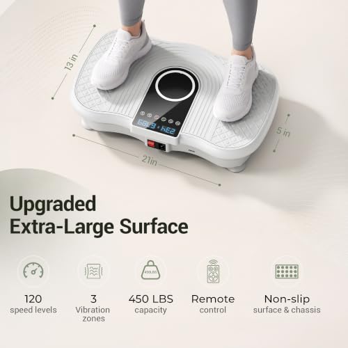 Vibration Plate Exercise Machine 350lbs Capacity Full Body Shaker - color: Pure white