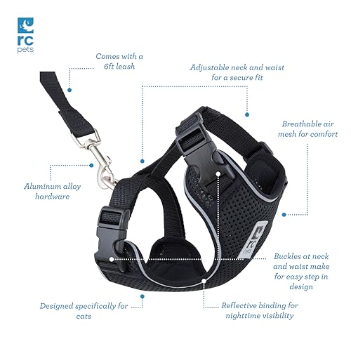 RC Pets Adventure Kitty Cat Harness, Airmesh Vest, Azalea, Medium - color: Azalea, size: Medium