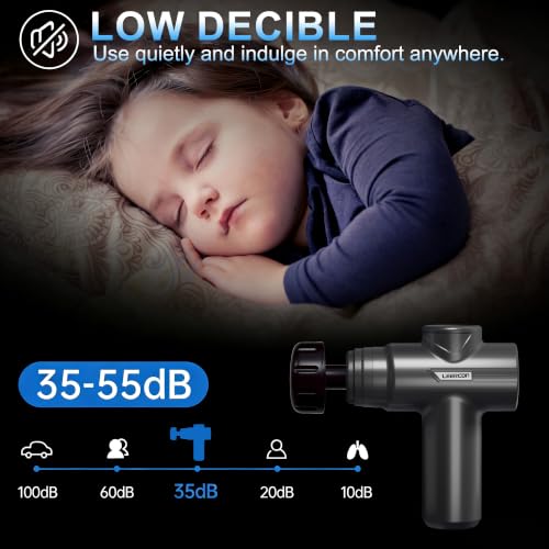 LEERCON Massage Gun with Heat, Deep Tissue Back Massager Gun Gifts for Men - color: E-black