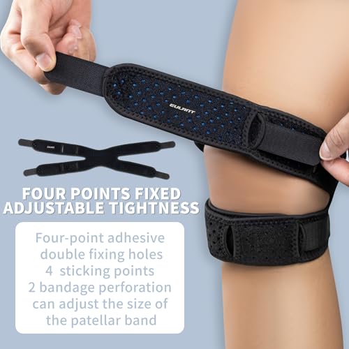 EULANT Patellar Tendon Support Strap Knee Brace Patella Stabilizer for Knee Pain Relief, Dual Patella Knee Straps for Running, Arthritis, Jumper, Tennis Injury Recovery