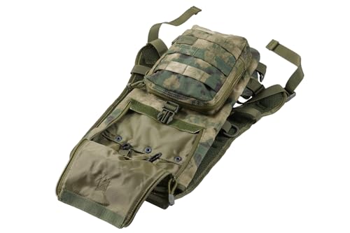 Lancer Tactical Lightweight Nylon Hydration Backpack - Ideal for EDM Music Festivals, Hiking, Running, Cycling, Airsoft, Hunting, and Climbing - color: ATFG