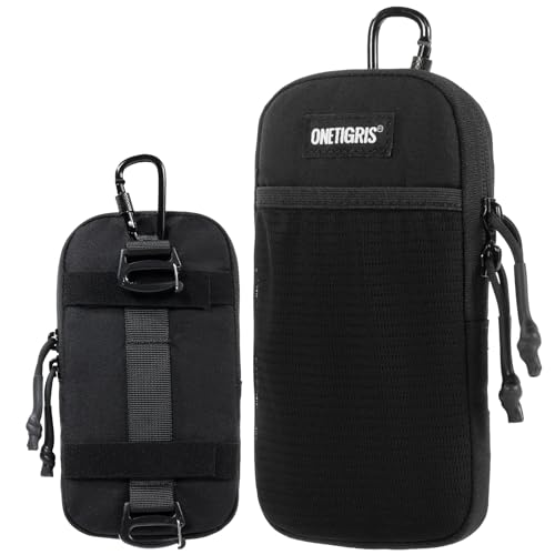 ONETIGRIS Backpack Strap Pouch, MOLLE Phone Holster for Backpack & Belt - color: Pure Black
