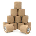 OK TAPE 12 Rolls Self Adhesive Bandage Wrap, Cohesive Elastic Athletic Tape - color: Beige, size: 2 Inch