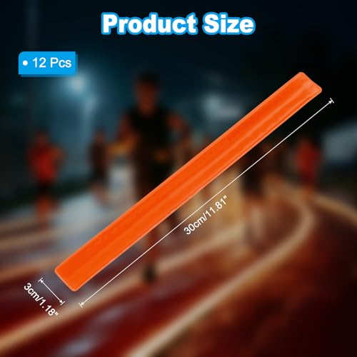 PATIKIL Reflective Slap Bands Snap Bracelet - color: Orange