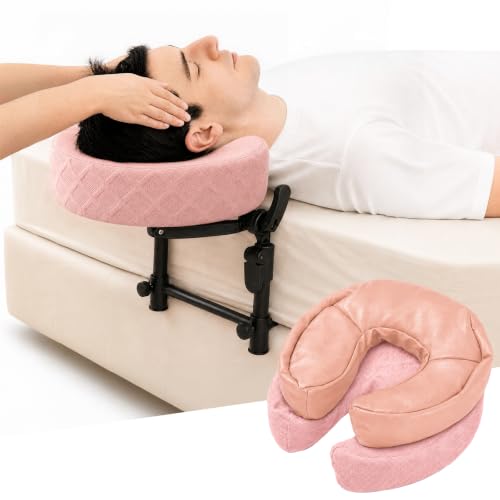 Massage Headrest for Bed, Head Holder & Face Cradle with Face Down Pillow - color: Pink, size: Standard