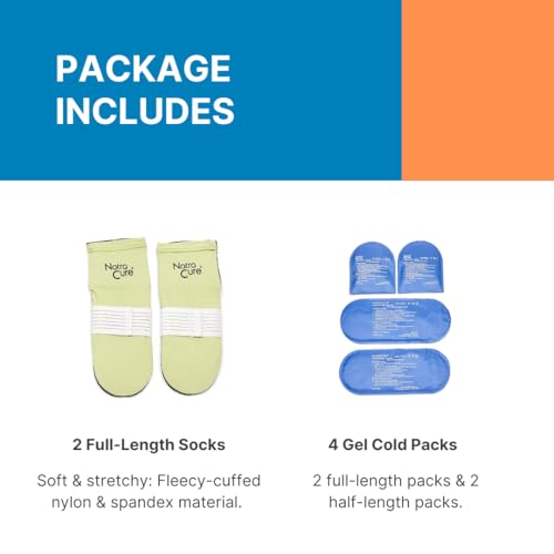 NatraCure Plantar Fasciitis Cold Therapy Socks with Compression Band - Cold Socks, Reusable Ice Socks For Feet, Ice Packs For Feet, Arch Pain, Heel Pain, Swelling - FBA708 CAT - (Size: Small/Medium)