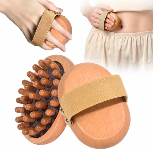 2pcs Wood Lymphatic Drainage Massager Body Gua Sha Brush Tool